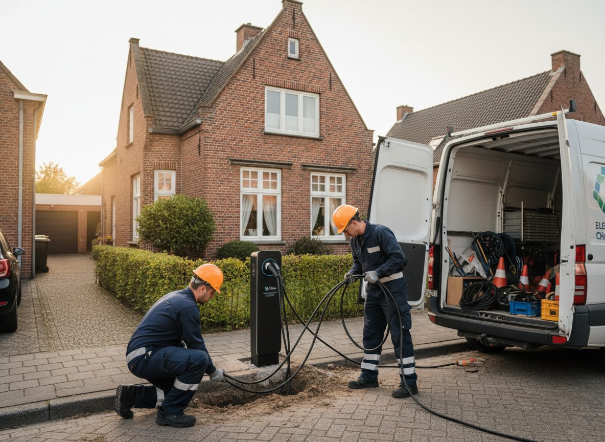 Professionele installatie van laadpaal in de winter